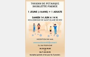 SAMEDI 14 Juin 2025 : Journée 1 jeune + 1adulte