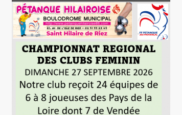 Championnat des clubs open et féminin 2026