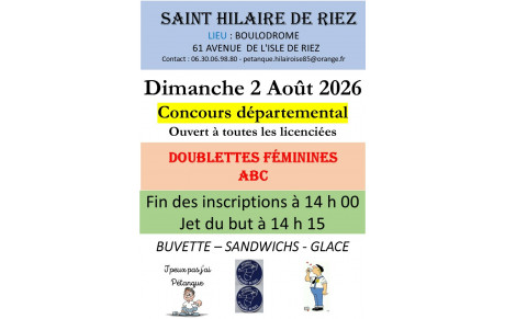 2026 08 02 Concours doublettes féminines à St Hilaire
